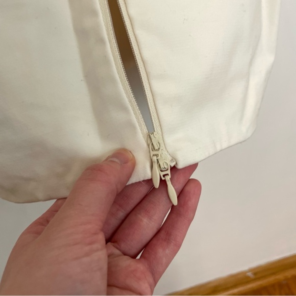 KATE SPADE Saturday Let's Make Contact V-Neck Zip Front Dress Cream Ivory Sheath - Picture 15 of 16